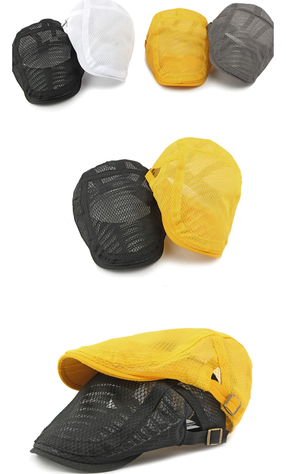 HT4822 Baskenmützen Frühling Sommer Mesh-Kappen für Herren Damen Retro Künstler Maler Baskenmütze Herren Damen Ivy Flat Cap Atmungsaktive Baskenmütze – Detail 2