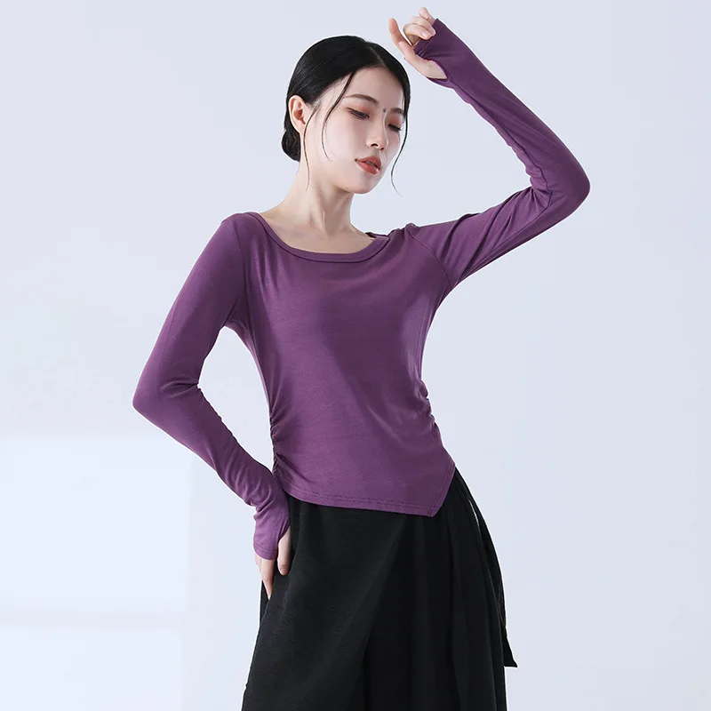 abiti da pratica di danza moderna personalizzati per le donne nella primavera nuovi top slim fit per adulti abiti da allenamento di base quotidiani per le donne