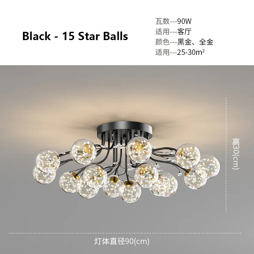 Nordic Glazen Bol Plafond Kroonluchter Goud voor Woonkamer Eetkamer Slaapkamer Decor Hanglamp Thuis Binnenverlichting lusters Armatuur
