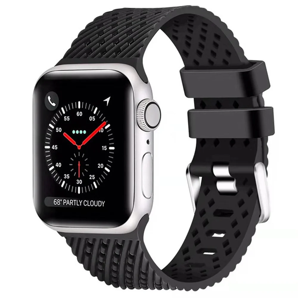 

Silicone Strap For Apple Watch Band 40mm 44mm 38mm 42mm 44 Mm Rubber Watchband Smartwatch Bracelet iWatch 3 4 5 6 Se 7 45mm 41mm