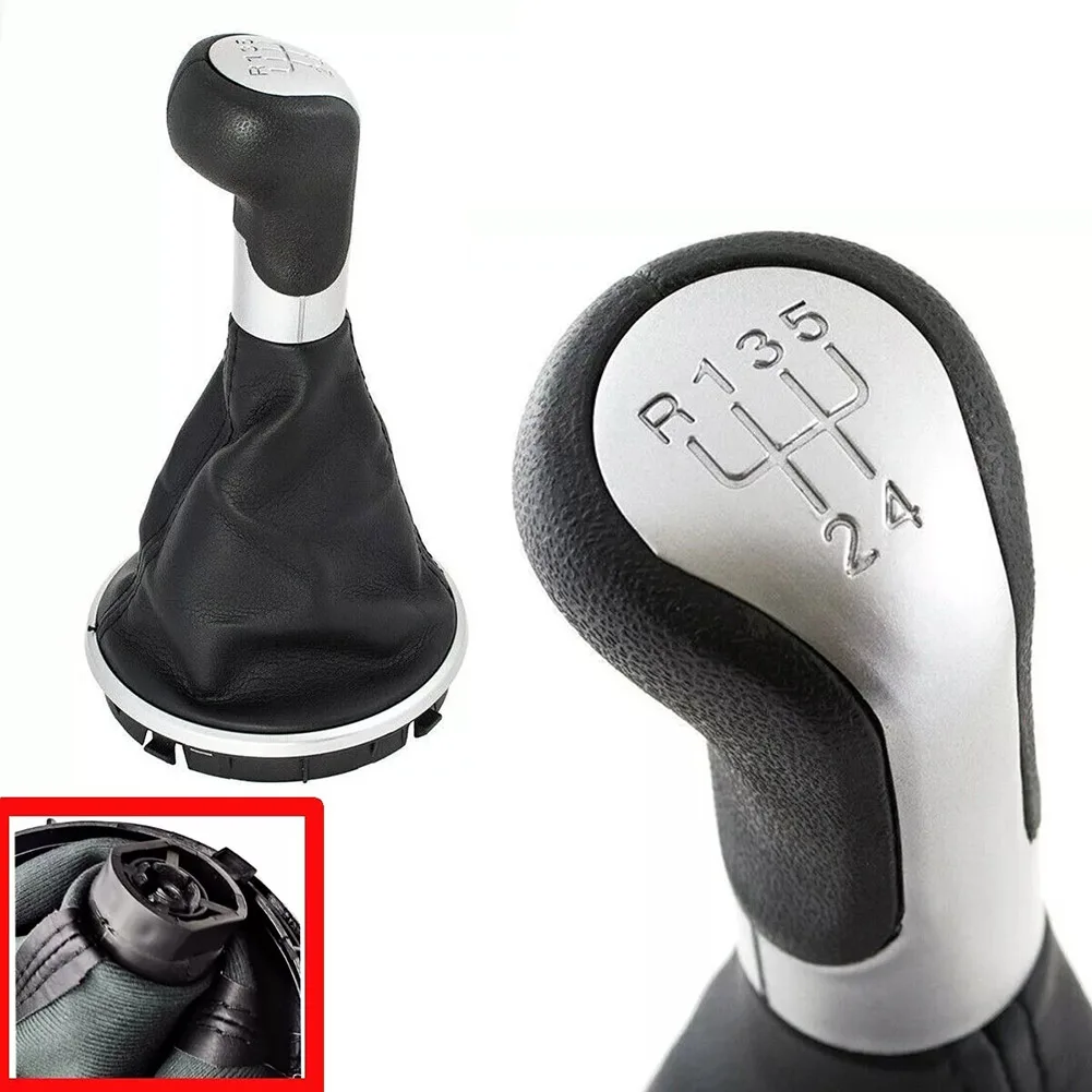 Leatherette Covered Gear Knob and Lever Cover Kit Compatible with For Skoda For FABIA 2006-2010 Including Case Housing