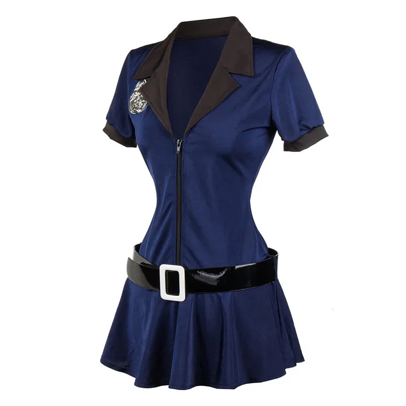 S-3XL Hot Sale Women Sexy Female Police Costume Cosplay Ladies Cop Officer Uniform Halloween Party Policeman Fancy Dress