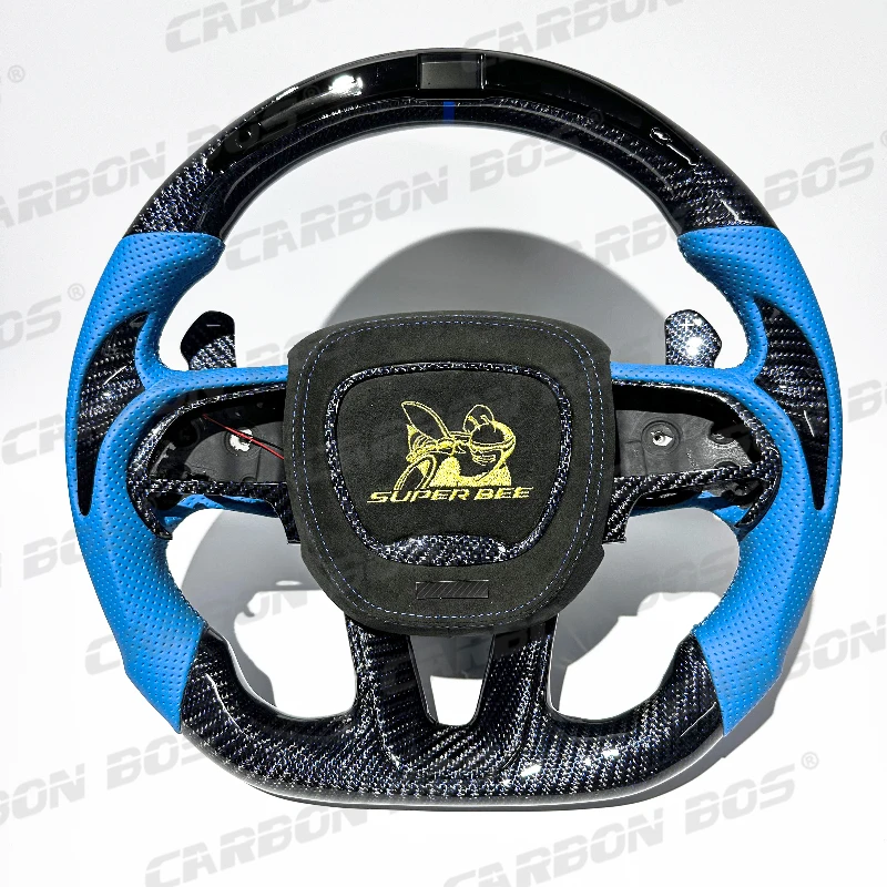 

Carbon Fiber Custom Smart LED RPM Racing Steering Wheel for Dodge/Challenger Hellcat Charger Challenger