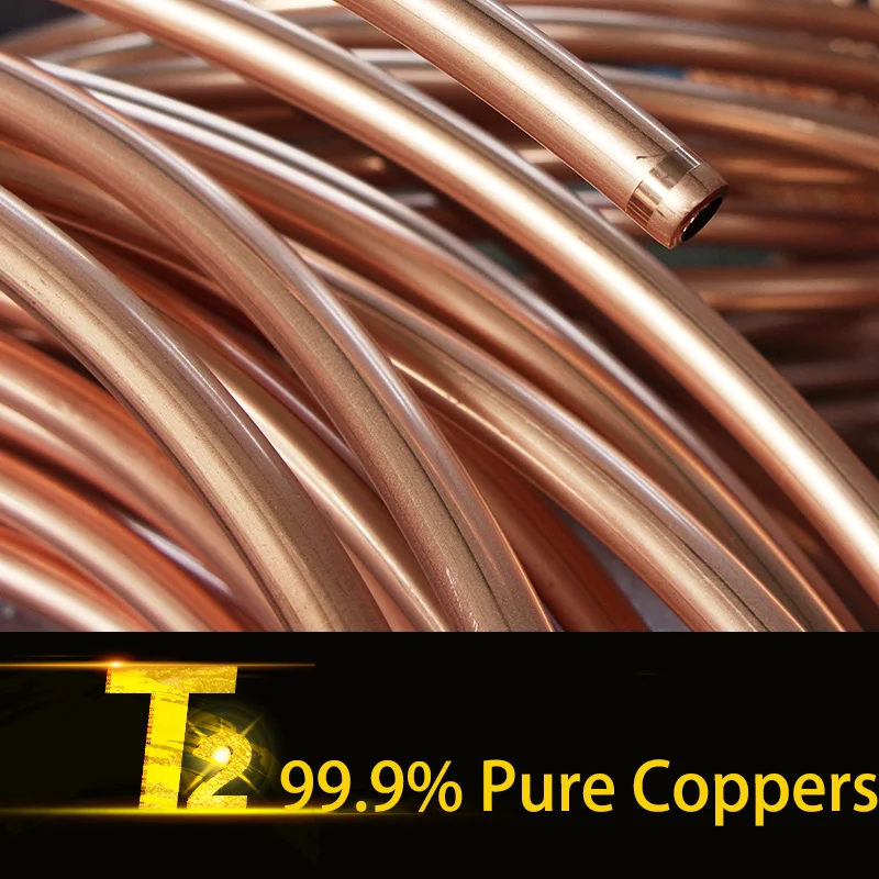 1/2/5/10M 99.9% Pure Copper OD 2mm To 12mm Soft Coppers Tube Coil Air Conditioning Drain Pipe Special Cooling Hollow Round Pipe