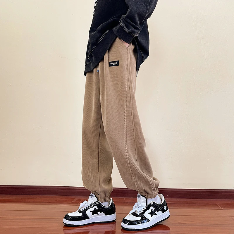 

High-End Men's Corduroy Sports Pants American Retro Sle Spring Autumn Loose Fit Casual Long Trousers Youth Faion Brand