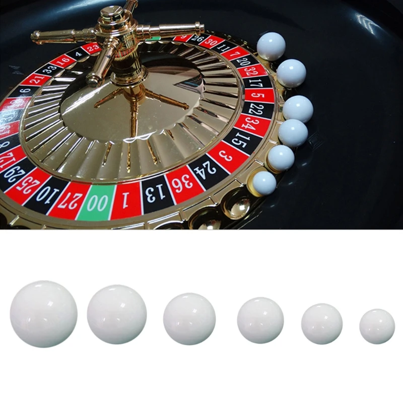 5pcs Russian Roulette Ball Casino Roulette Game Replacement Ball Acrylic White Ball 12/14/16/18/20/22mm