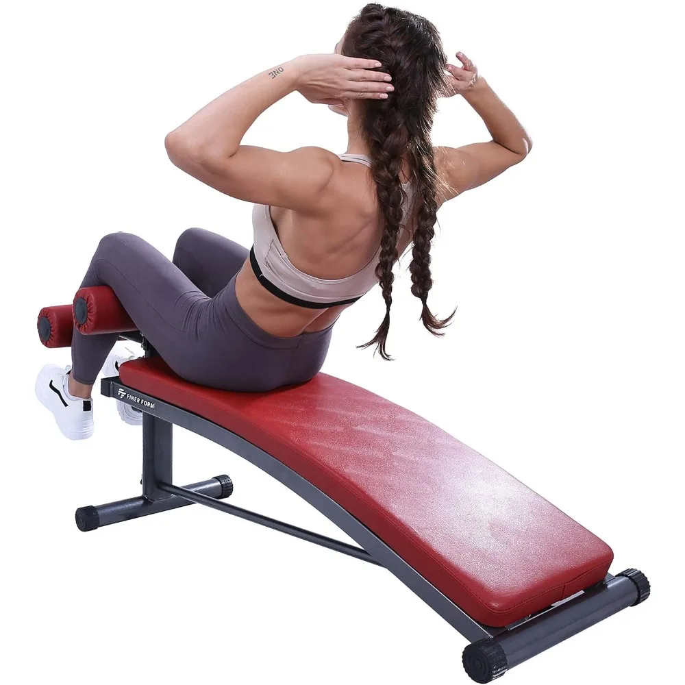 Banco para abdominales de calidad de gimnasio con asa antideslizante inversa: banco de entrenamiento curvo para abdominales para su gimnasio en casa.