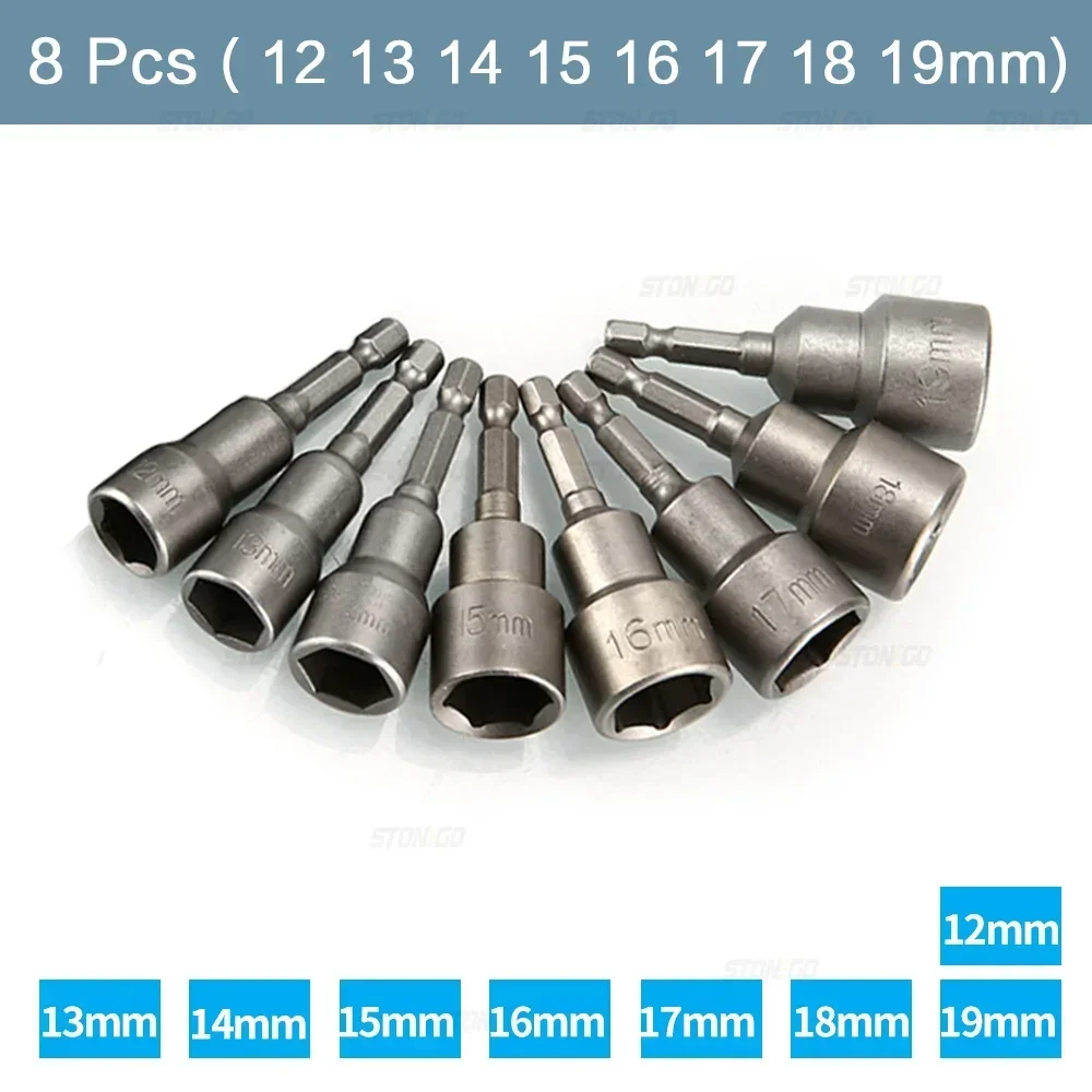 Hex Socket Sleeve หัวฉีด Nut Driver ชุด 5/6/8/9/14 ชิ้นเจาะบิตดัดแปลงสําหรับซ็อกเก็ตบิตเครื่องมืออุปกรณ์เสริม