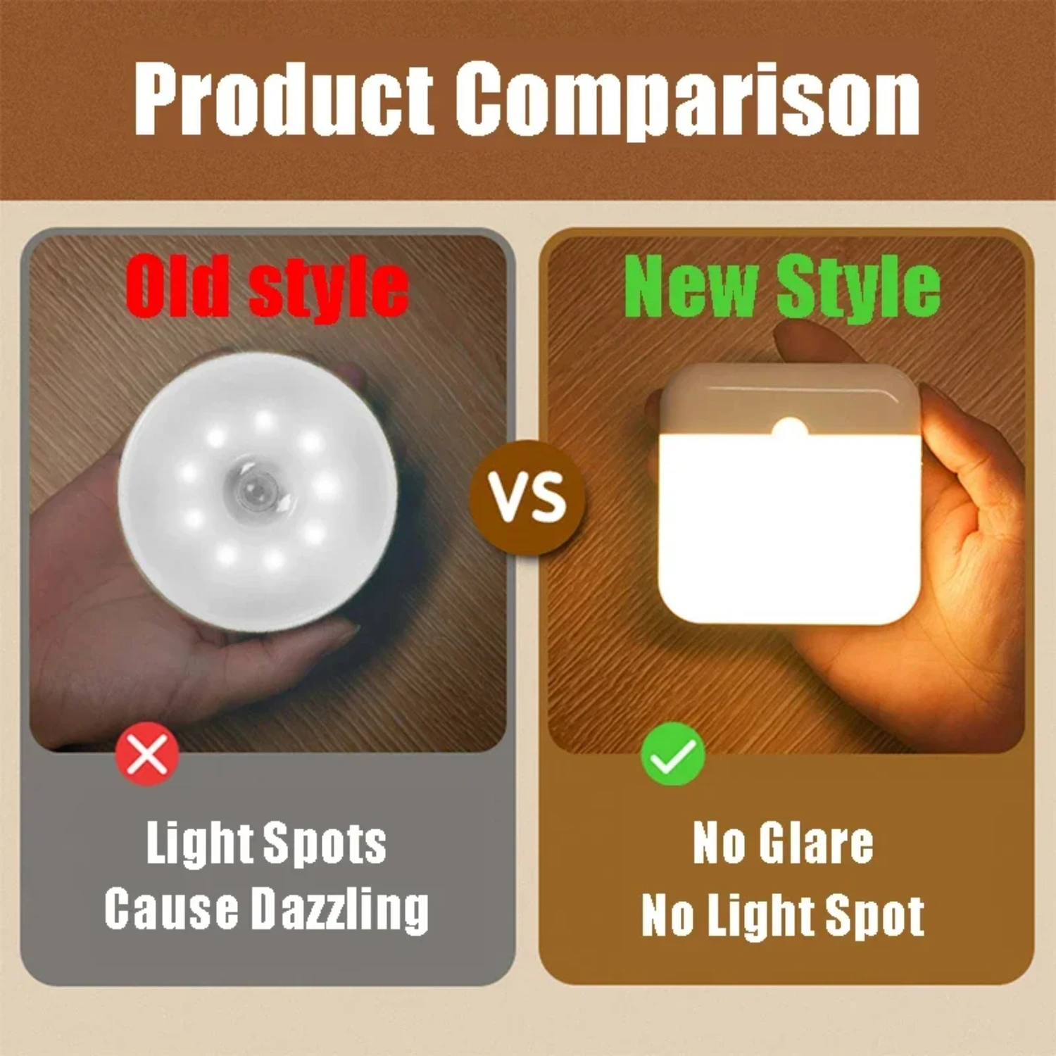 USB Rechargeable Dimmable Night Lamp Smart Night Lights Motion Sensor Wireless LED Lighting  Closet  Cabinet Indoor Lighting