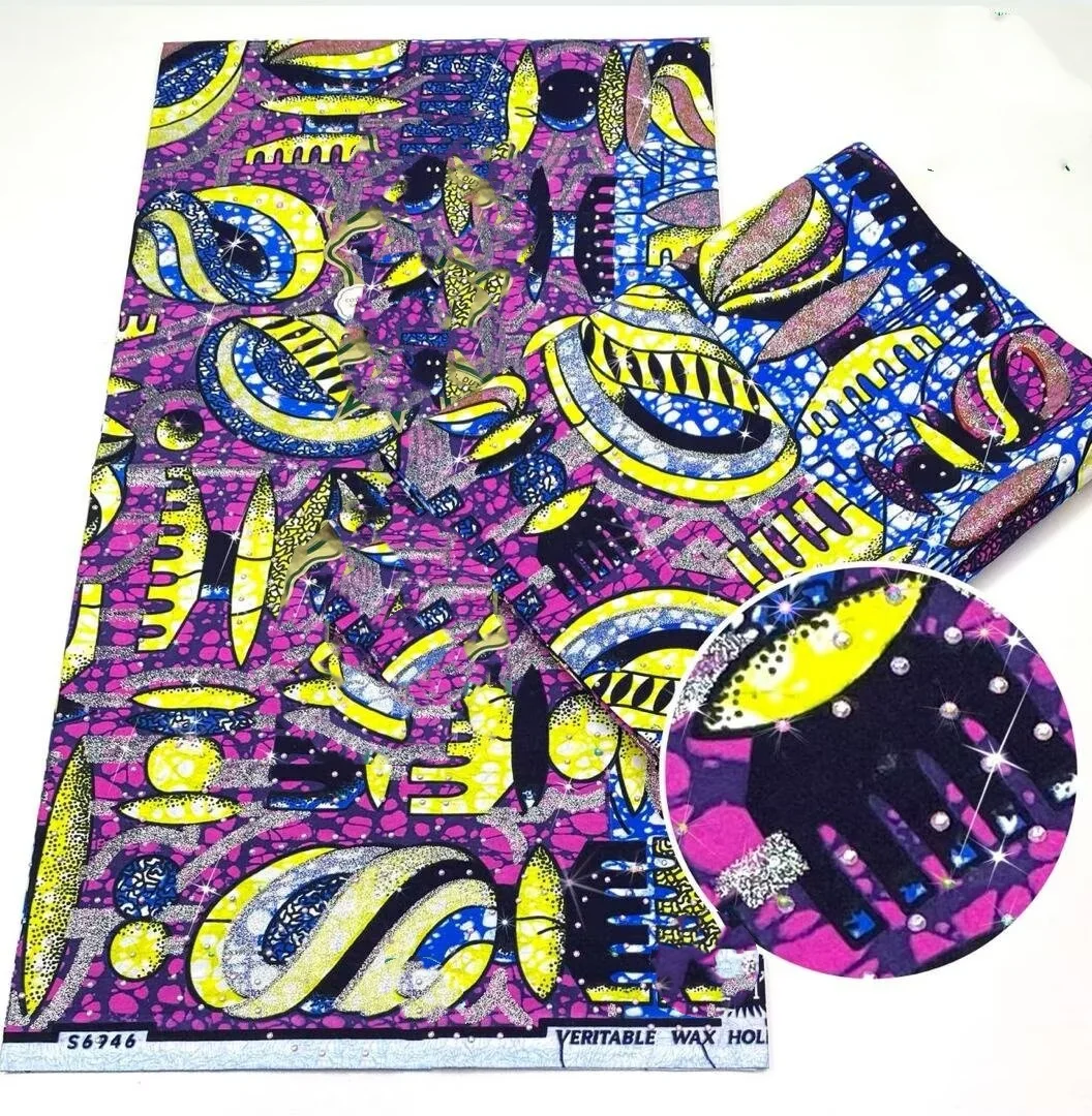 2026 New Style Nigeria Stonk Golden- Wax Print Fabric - High Quality African Wax Print Fabric for Patchwork, Clothing & DIY