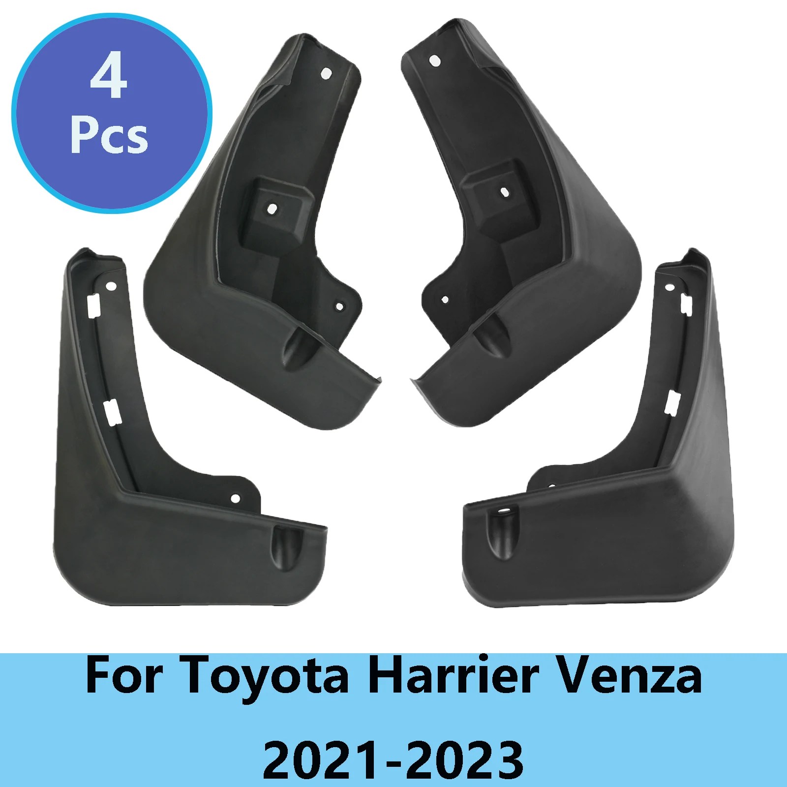 4Pcs For Toyota Venza Harrier Front rear left right black plastic Splash guards mudguards mud flaps mudflaps fenders 2021-2023