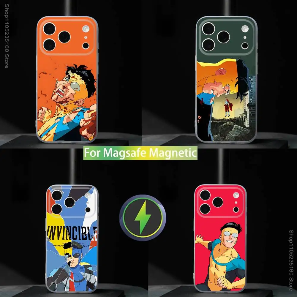 

Cartoon I-Invincible Comics For iPhone 11,12,13,14,15,16,17,Pro,Max,Plus,Mini,SE4,E Phone Case Magnetic For Magsafe Wireless