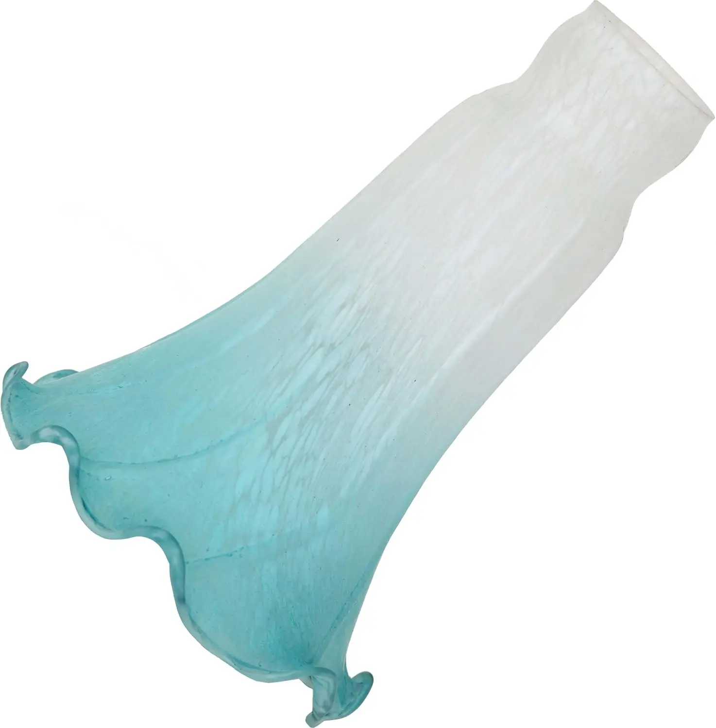 

LS08 Lily Flower Blown Glass Lampshade (White Cyan, Opening I.D. 1.26" x O.D. 1.5")