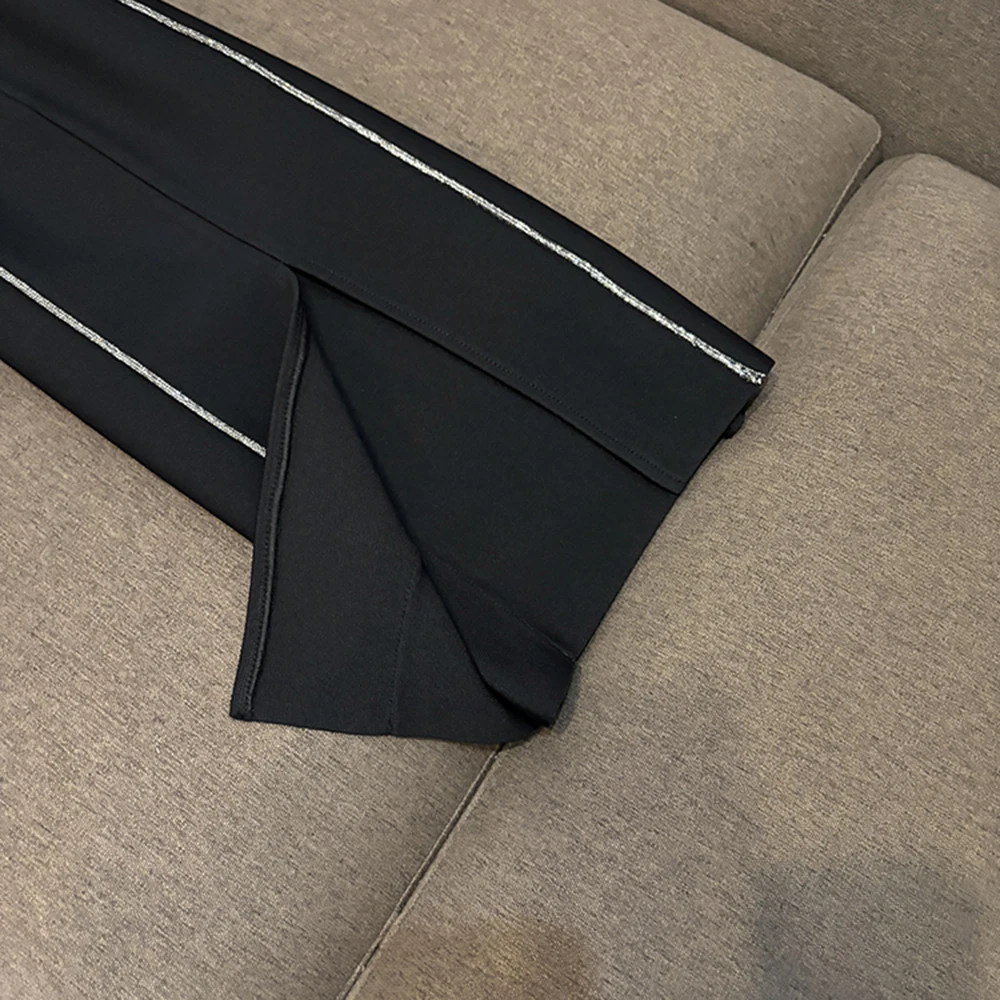 TWOTWINSTYLE seksowne sukienki wyszczuplające dla kobiet kwadratowy kołnierzyk bez rękawów Backless wysoka talia elegancka sukienka kobiecy styl VDR788924