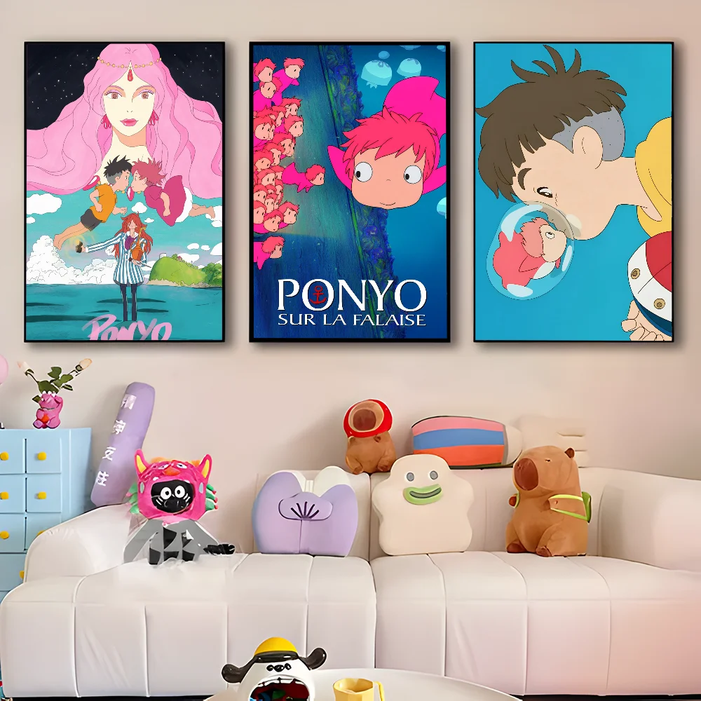 Anime P-ponyo Classic Vintage Posters Vintage Room Home Bar Cafe Decor Nordic Home Decor