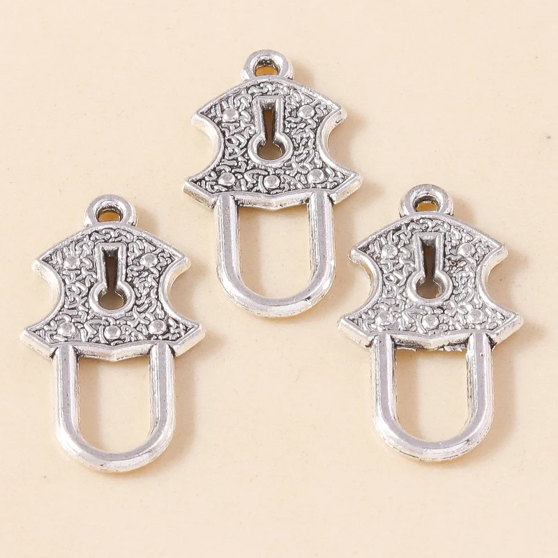 Leslie 20 Stück Gold Silber Farbe Vorhängeschloss Schlüssel Charm Anhänger Schmuck Zubehör Retro Schlüssel Charms DIY handgemachte Schmuckherstellung Handwerk – Detail 6