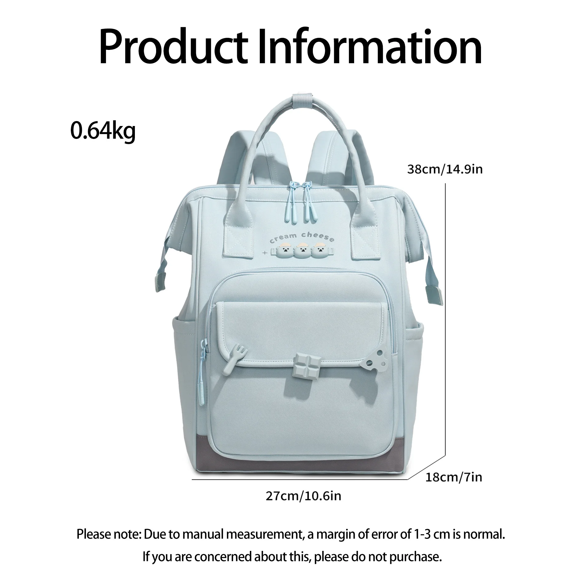حقيبة ظهر نسائية أنيقة وبسيطة للسفر ذات سعة كبيرة من قماش أكسفورد حقيبة الأم المتينة خفيفة الوزن حقيبة ظهر نسائية كاجوال #2
