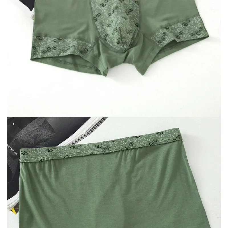 Plus Fat Size Modal Fiber Comfortable Breathable Fat Men's Boxers Fashion Boxers Smooth and Soft Sexy Panties 3 PCS Underwear