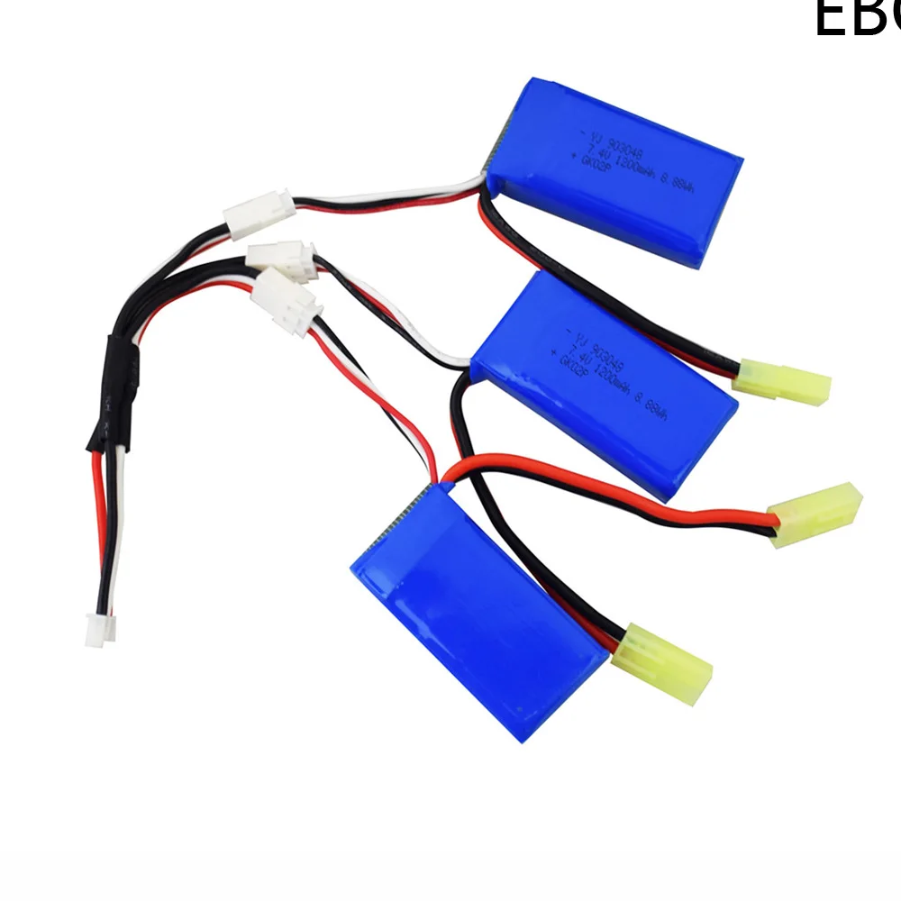 EBOYU 7.4V 1200mAh Li-po Battery TA-Plug Replacement battery for 9300 9301E 9302E 9303E 9034E 9305E 9310 9201E RC Car Battery