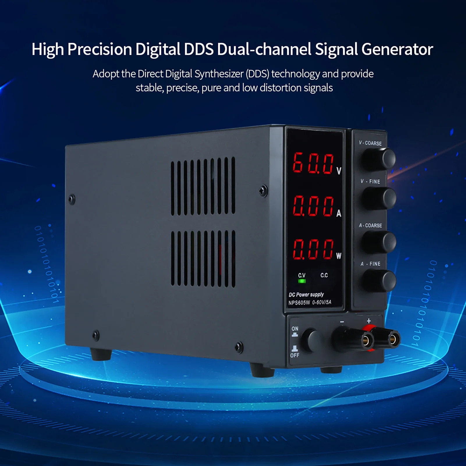 NPS605W Switching DC Power Regulated Power Supply Adjustable Mini DC Switching Power 0-60V 0-5A 3-Digit LED Display 300W