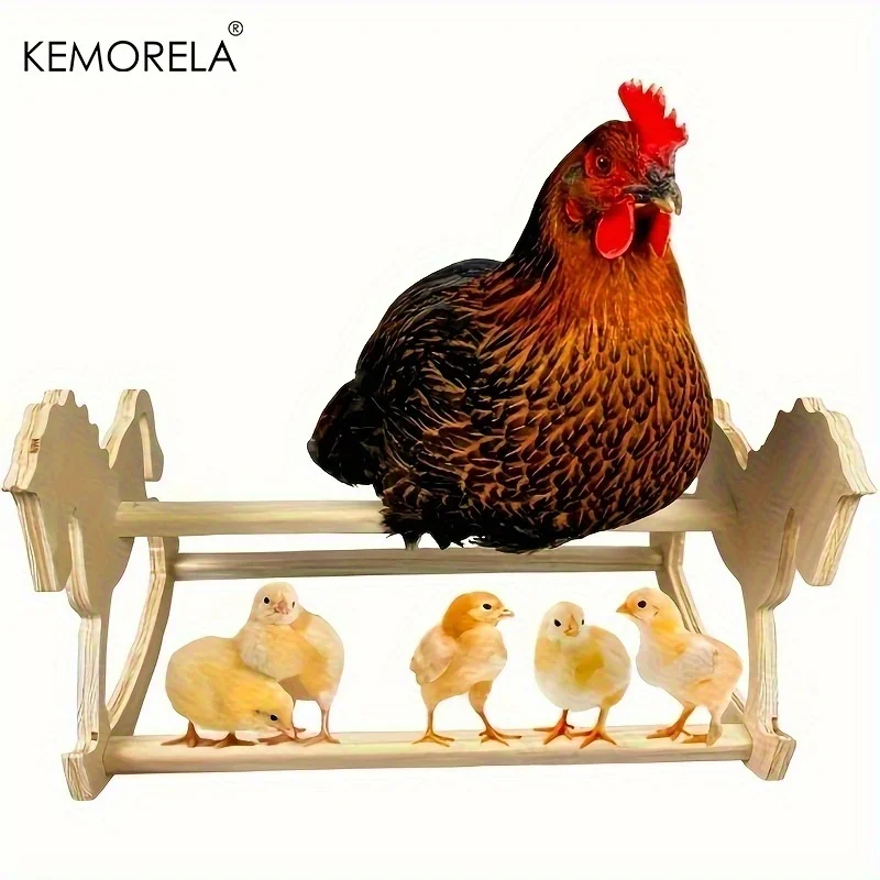 Percha de pollo de madera rústica con columpio, estructura de juego de gimnasio en la jungla de varios niveles, juguete duradero para pollitos y loros