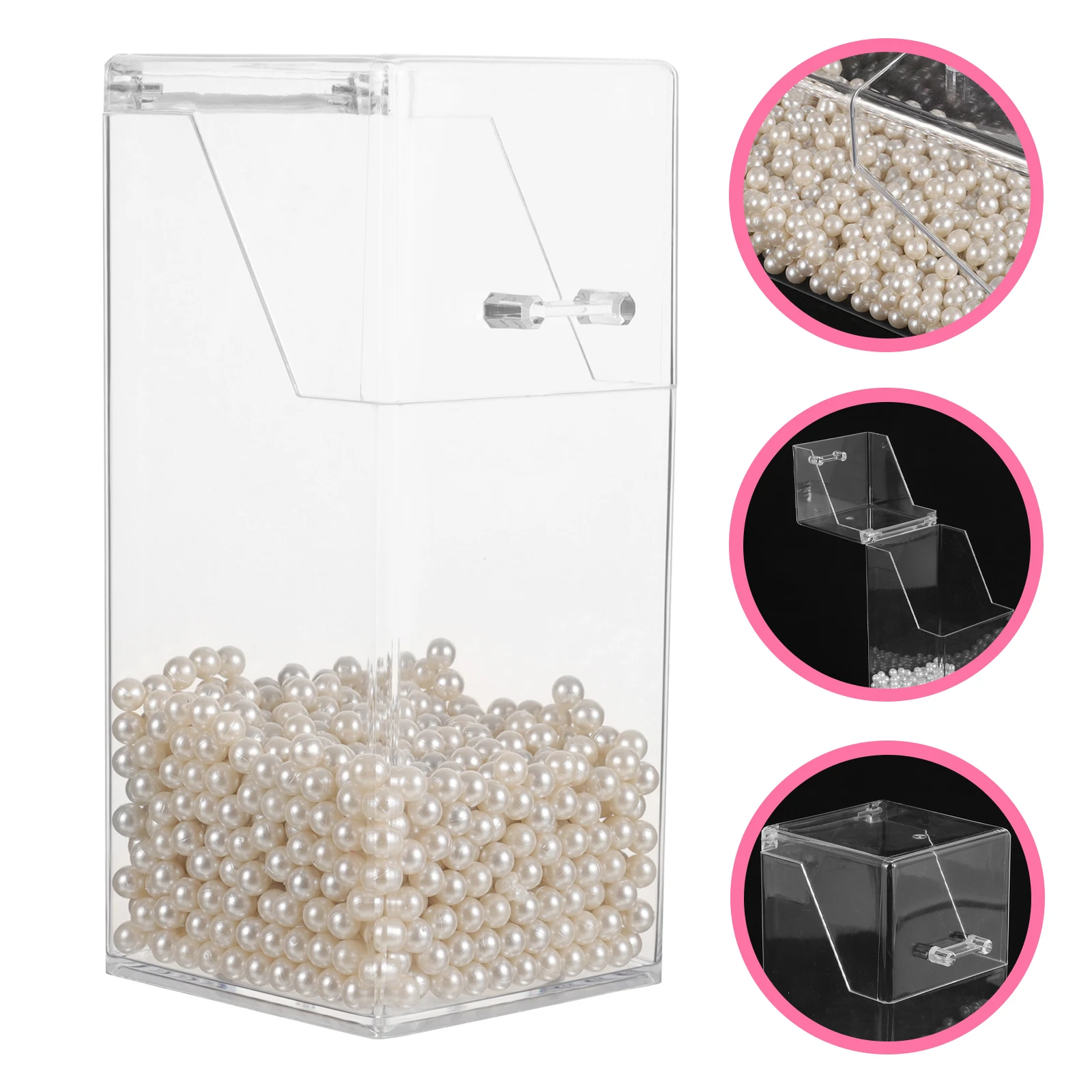 

Acrylic Makeup Brush Holder Transparent Storage Box Organizer With Pearl Filler Large Capacity Desktop Vanity Container For