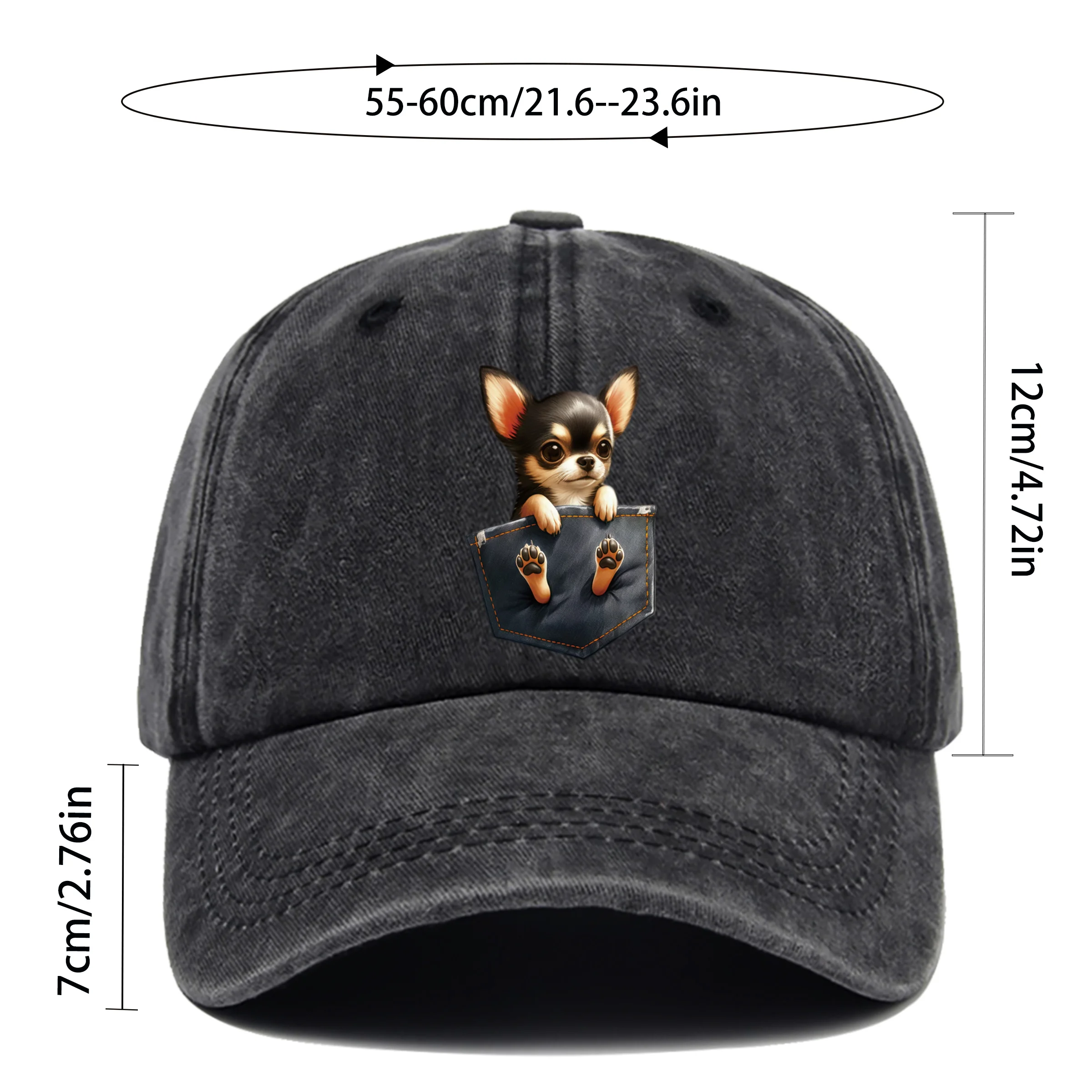 1pc Chihuahua Print Trucker Hat - Adjustable Snapback Cap with Chihuahua Dog, Lightweight Suitable for Men & Women, for, Beach, - view 6