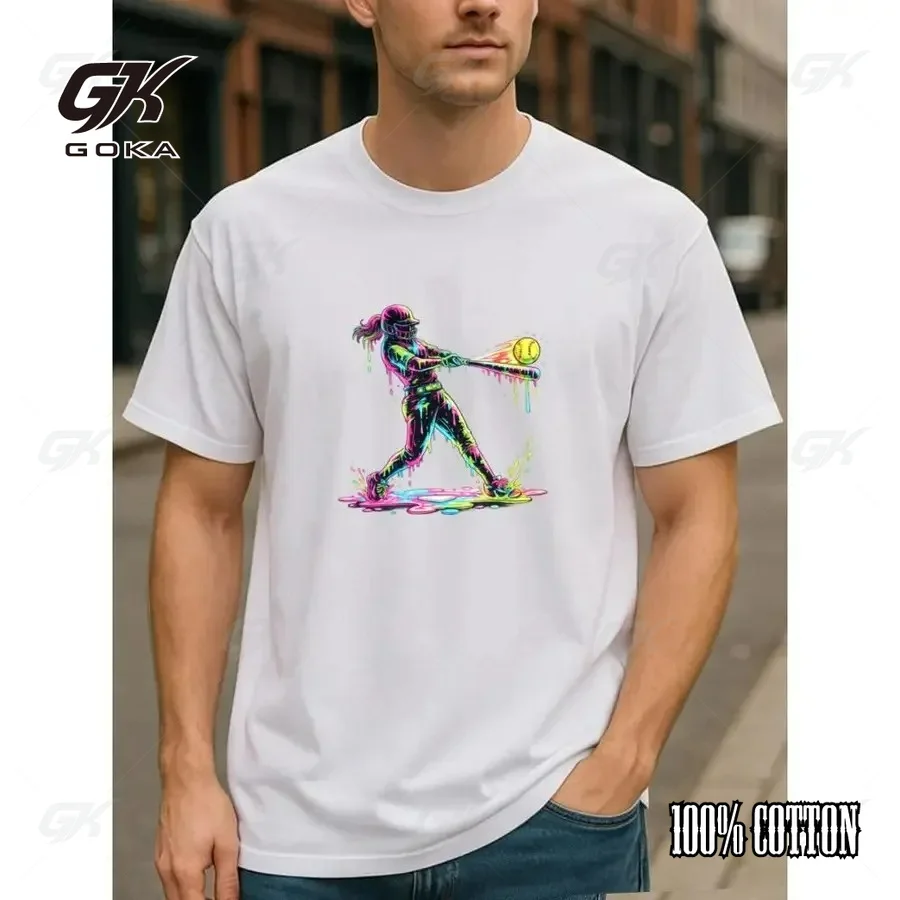 Casual and Trendy T-Shirt Featuring A Sporty Baseball Batter Design, Made From Breathable Fabric. This Lightweight,clothes