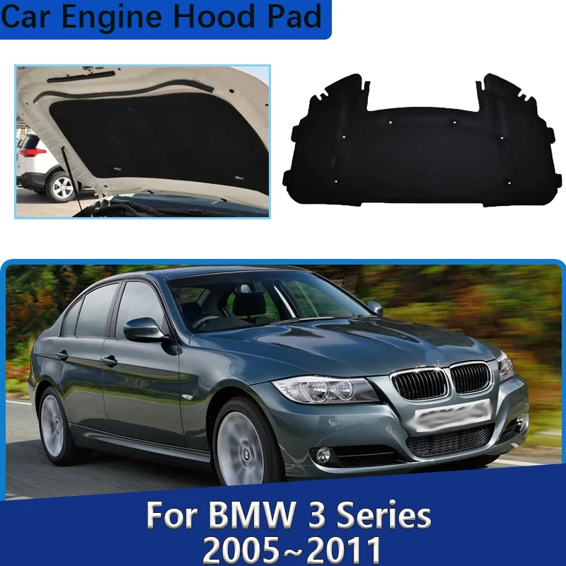 

For BMW 3 Series E90 E91 E92 E93 335i 320d 2005~2011 Sound Insulation Mat Front Hood Cover Noise Reduction Pad Car Accessories