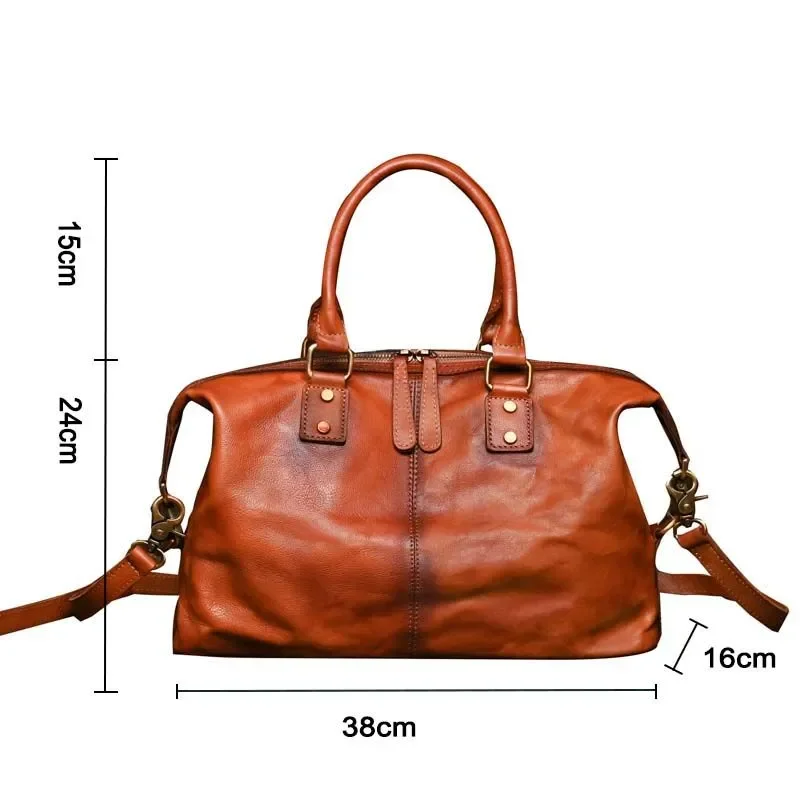 Genuine Leather Men Handbag Top-Handle Bag Vintage Messenger Bag Luxury Cowhide Male Crossbody Shoulder Travel Bags Bolso