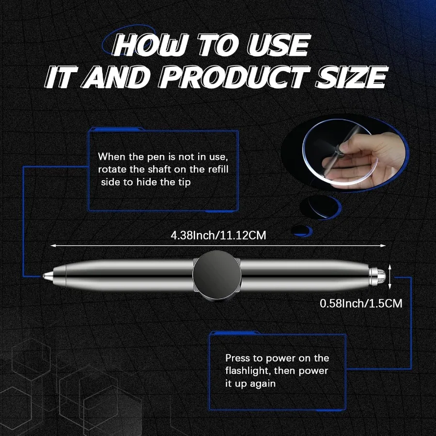 قلم تشينكو مكون من قطعتين مع ضوء LED متعدد الوظائف يساعد على التفكير قلم هدية مثالي للعودة إلى المدرسة S