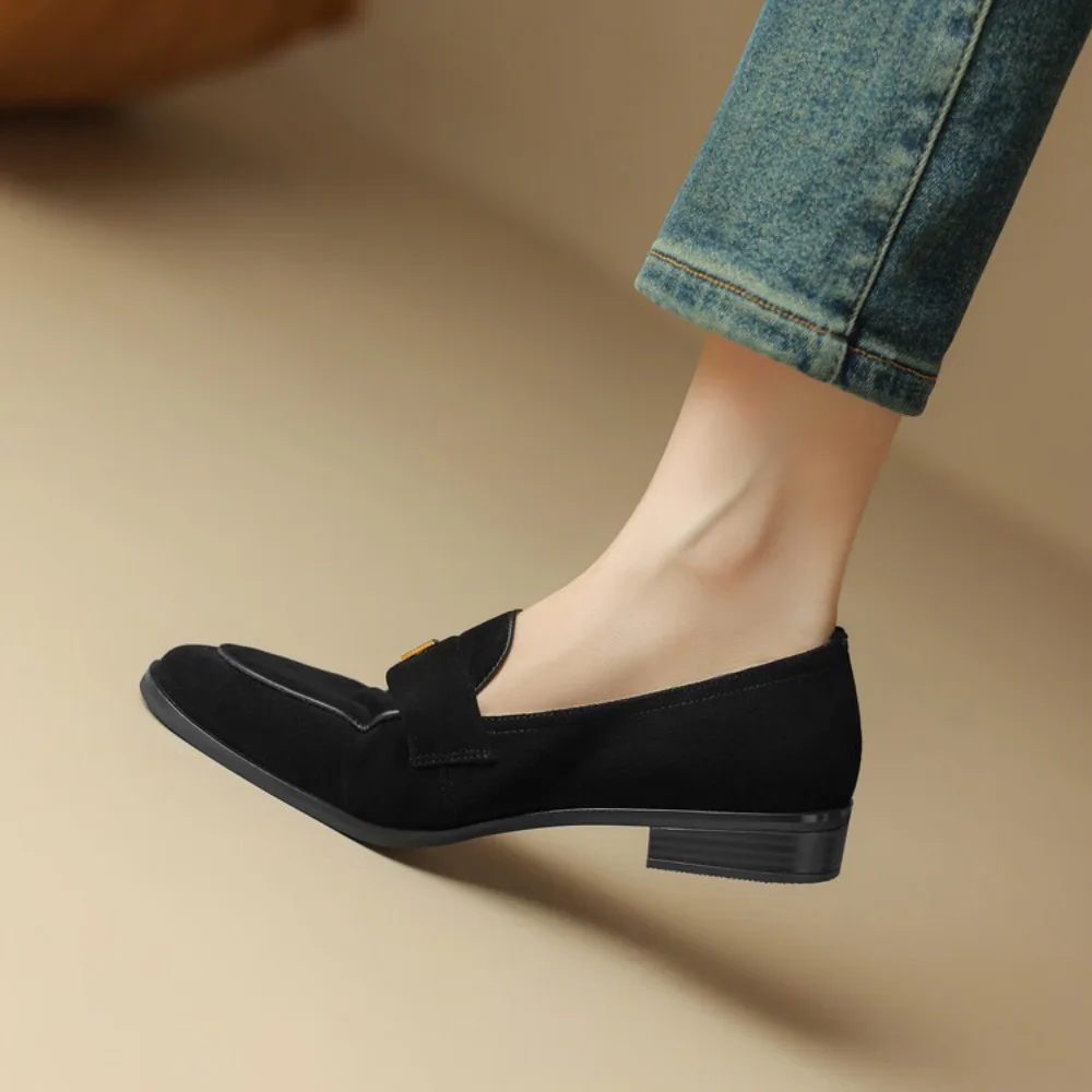 2024 Zamszowe mokasyny damskie Summer Walk Loafers Brown Genuine Leather Slip On Flats Shoes Round Toe Soft Ballet Flats Casual Shoes