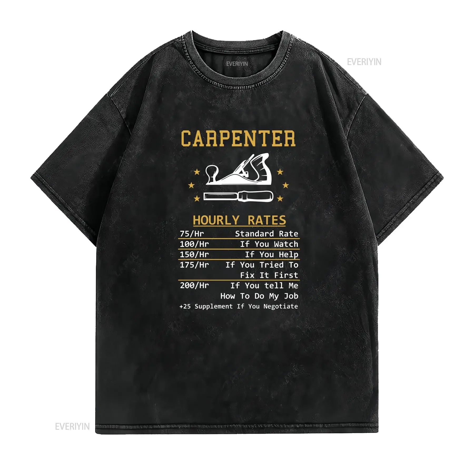 Premium Funny Carpenter Hourly Rate Table Novelty Joke Carpentry Joiner Workwear Motif Birthday Anniversary gift Men's vintage