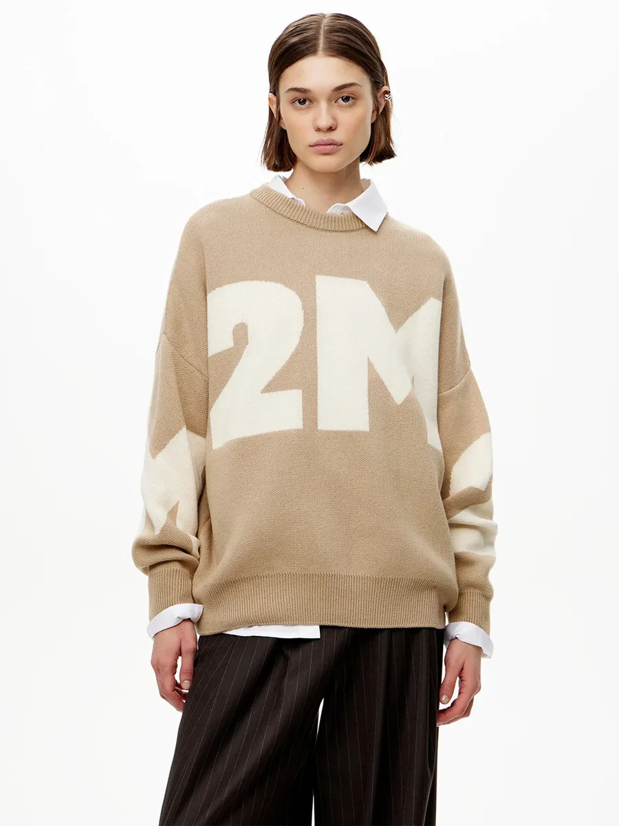 

Fashion Women Printing O-neck Sweater Casual Loose Female Knitted Autumn Winter Thick Warm Oversized Knitted Pullover