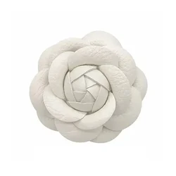 Luxury Brand Camellia Silk Fabric Flower Pin Brooch Hand-Made Flower White Flower Rose Brooch Pin