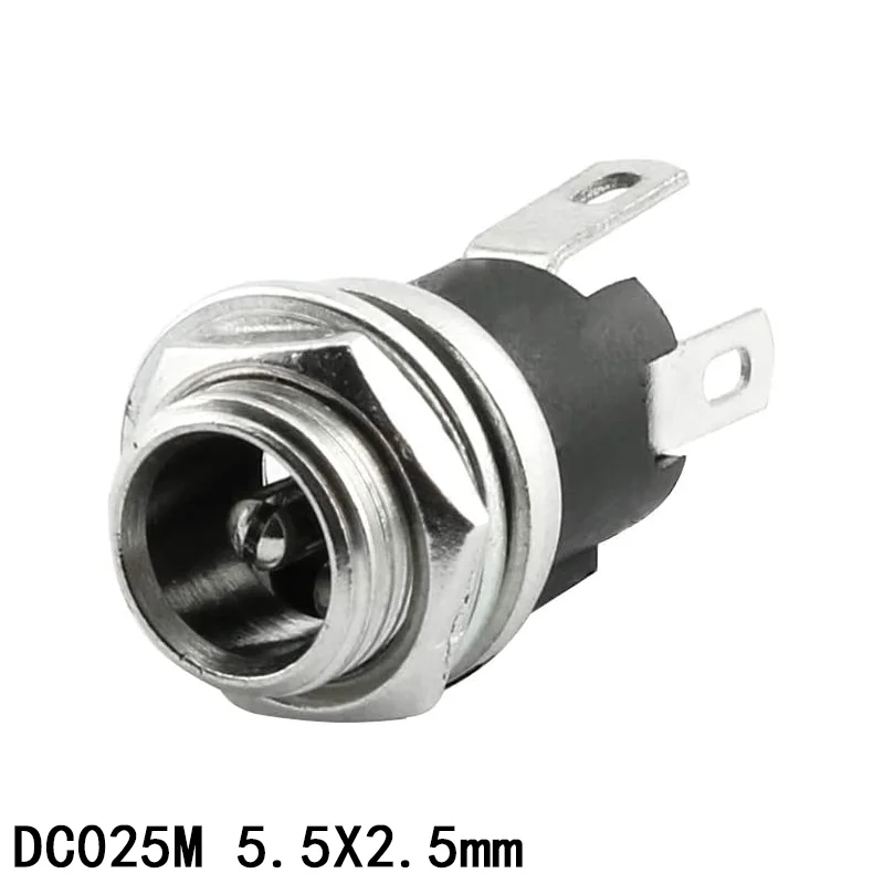 10PCS DC Power Socket Plug 005/022 Male and Female 5.5-2.1/2.5/1.1/3.5mm Round Hole Connector 099/003A/050/044/023/007B