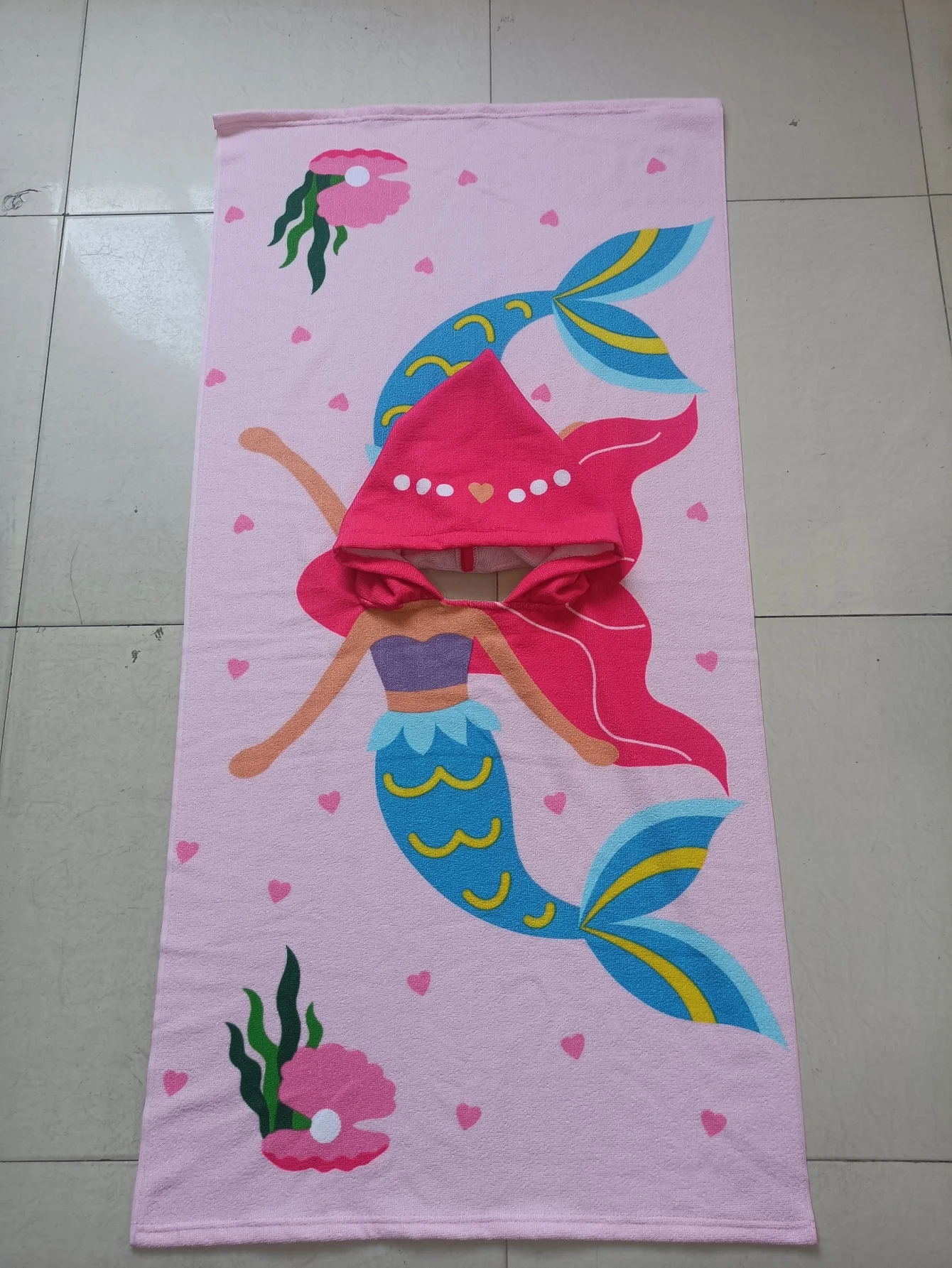 Beach Towel For Kids Hooded Bath Towel Poncho Kids Towel Microfiber Baby Towel For Girls 2-6 Years Bathroom Beach Swim Cover (Me