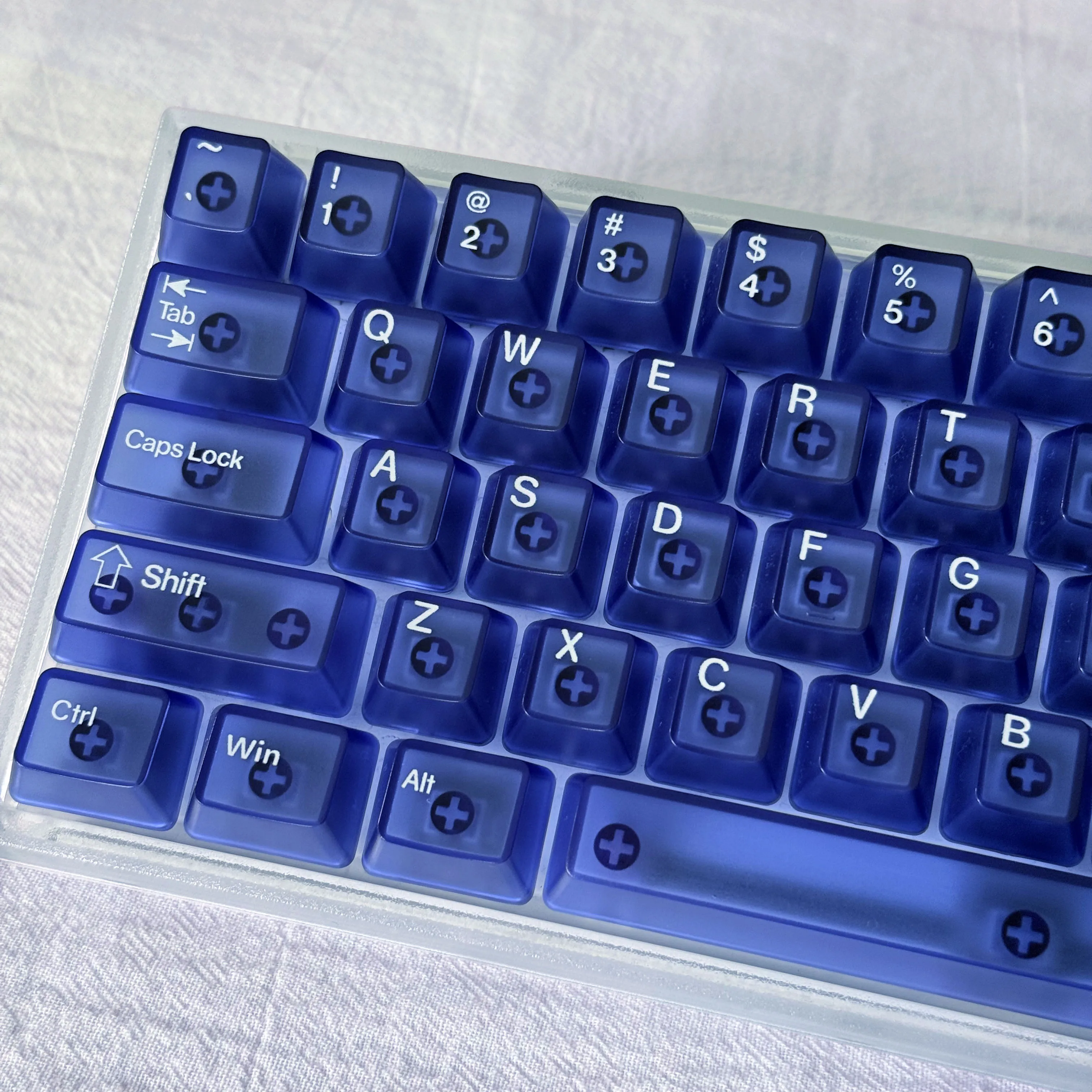 Fog Translucent PC Keycaps Blue Pink Purple White Black Top Print key Caps OEM Profile for MX Mechanical Keyboard 60% 75% 87%