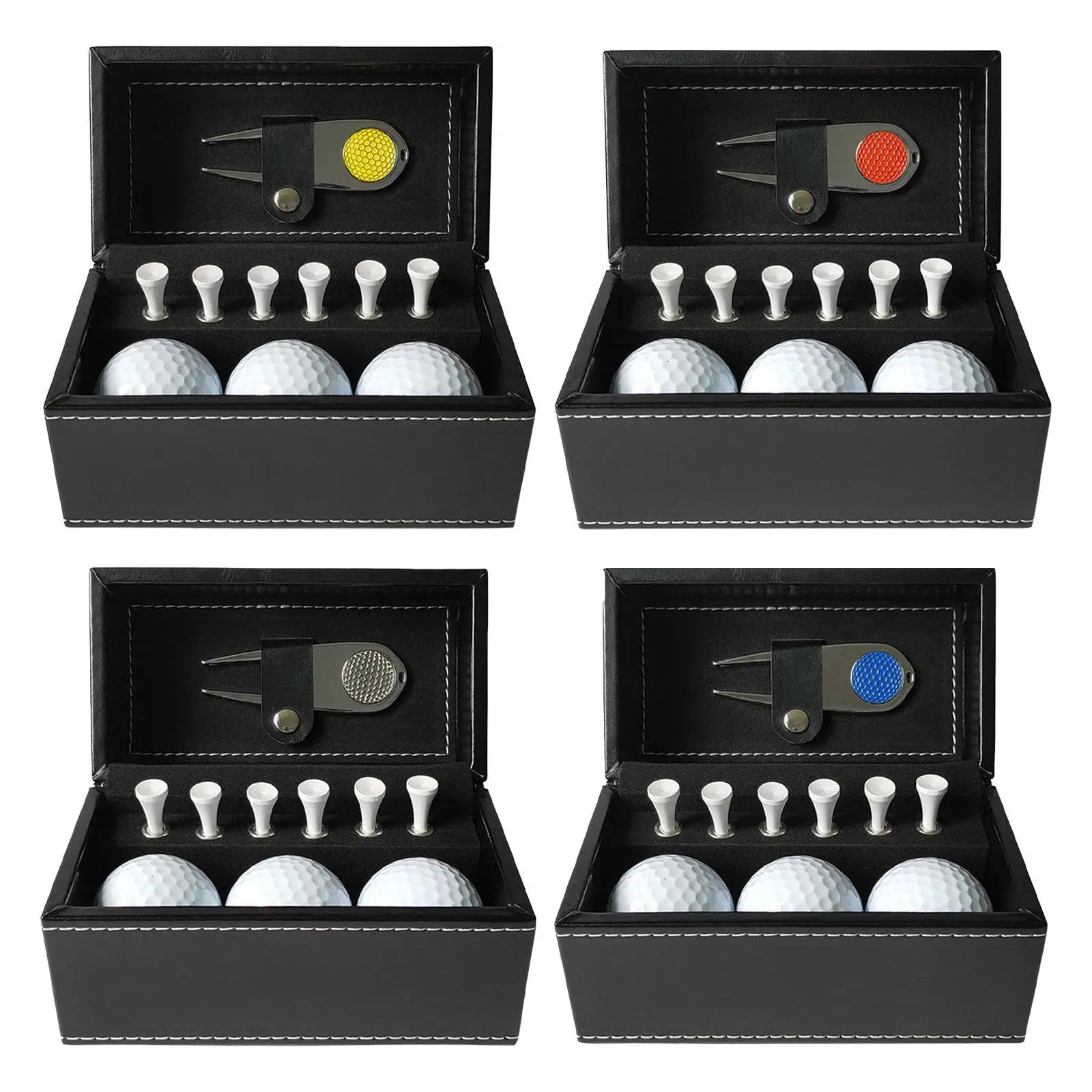 Golf Ball Gift Set Gift Package Present Golf Accessories Set 6 Tees Golf Balls for Kids Adults Dad Golf Course Men Women Him