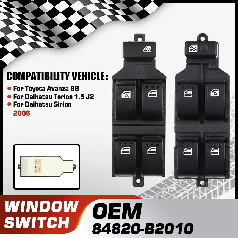 

84820-B2010 Electric Power Window Control Switch Button For Toyota Avanza BB Daihatsu Terios 1.5 J2 Daihatsu Sirion 2006 12 Pins