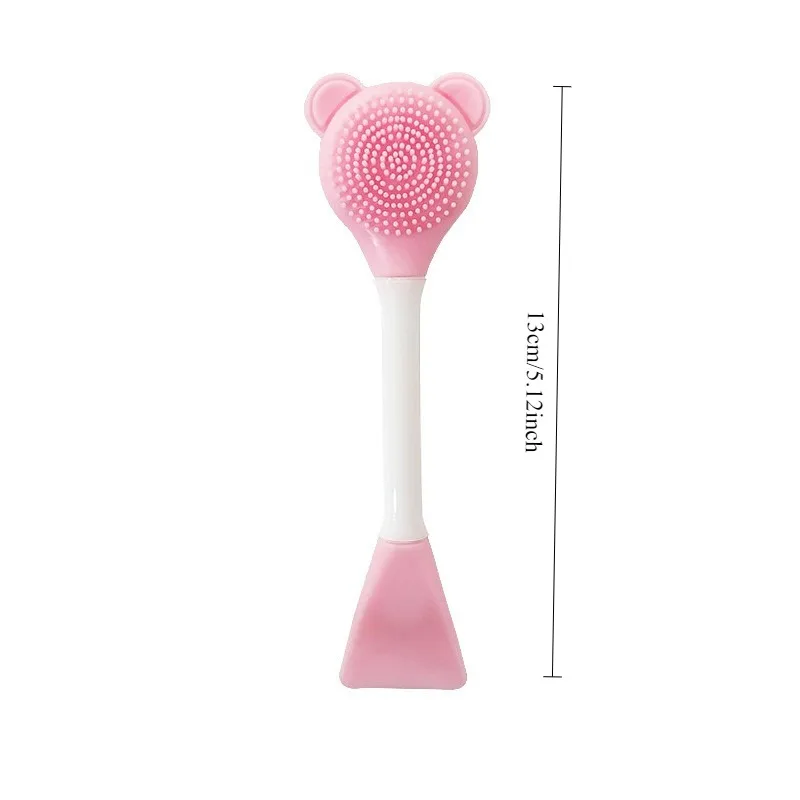 5 cepillos de limpieza facial de silicona de doble cabezal sin fragancia y sin alcohol: exfoliante y limpiador de poros para todo tipo de piel