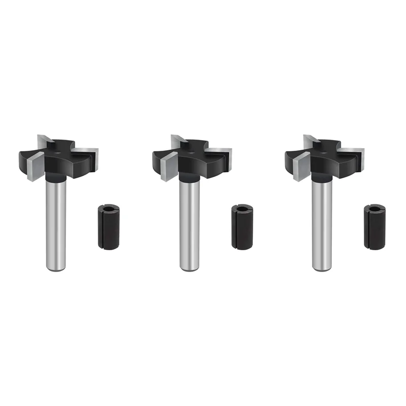 A36T-3X لقم توجيه سطح اللوح CNC، ساق 1/4 بوصة، قطر القطع 1 بوصة، لقمة توجيه مسطحة