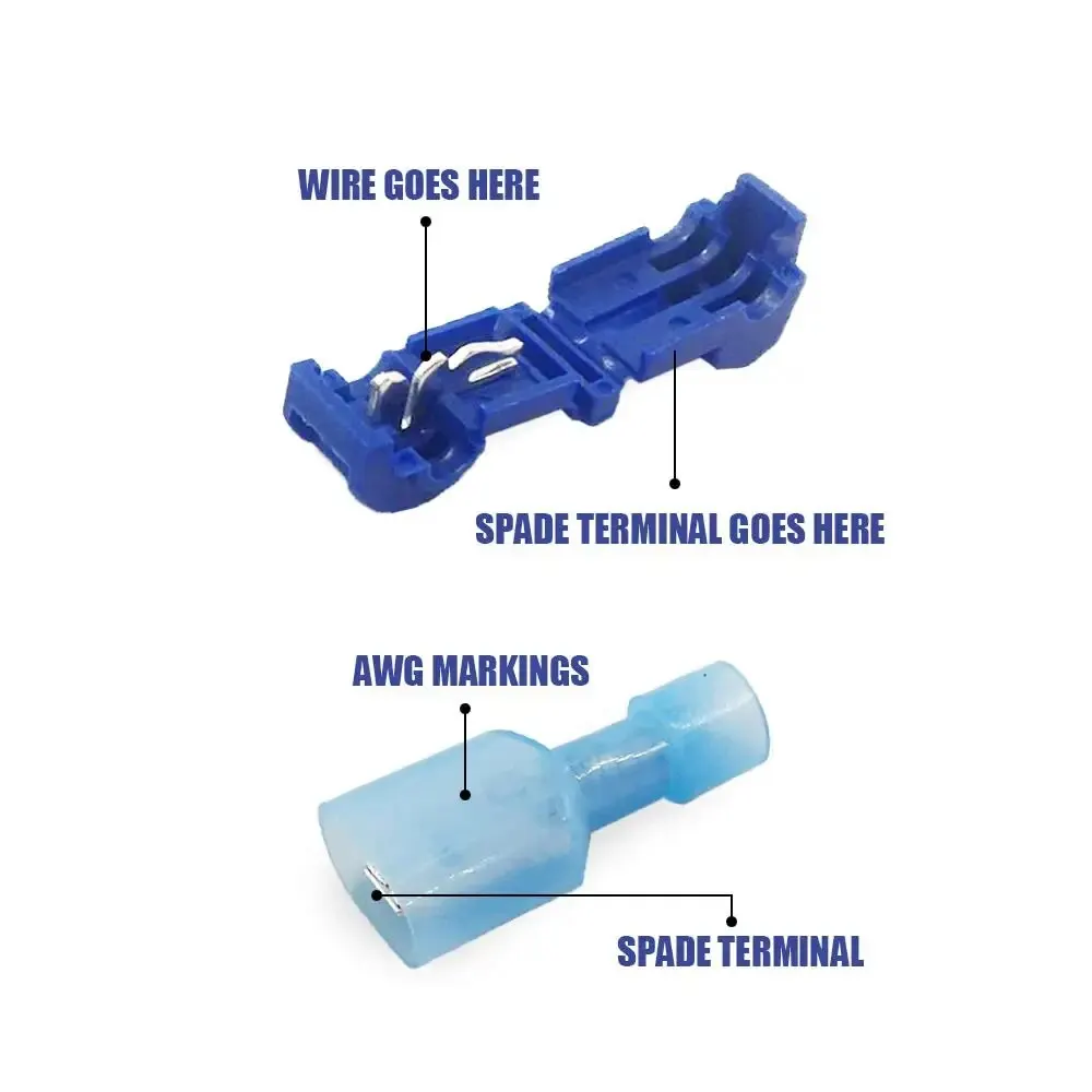 100 pz/50 paia T-Tap Wire Connectors, T Tap connettori elettrici Quick Wire Splice rubinetti e isolato maschio a sgancio rapido