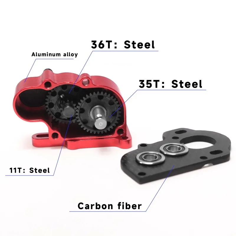 ชุดเกียร์ Portal LCG พร้อมระบบสไลด์ อัตราทด 3.5:1 เฟืองอะลูมิเนียม สำหรับรถ 1/10 Capra SCX10 III AR45 RC Crawler