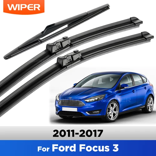 Escobillas de limpiaparabrisas para Ford Focus 3 Hatchback ventana trasera delantera 2011 2012 2013 2014 2015 2016 2017