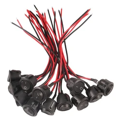 5Pcs Circle Rocker ON/Off interruttore SPST 20mm Mini 12 Volt interruttore a levetta 12 V per auto Automotive RV 2 Pin interruttore cablato On Off