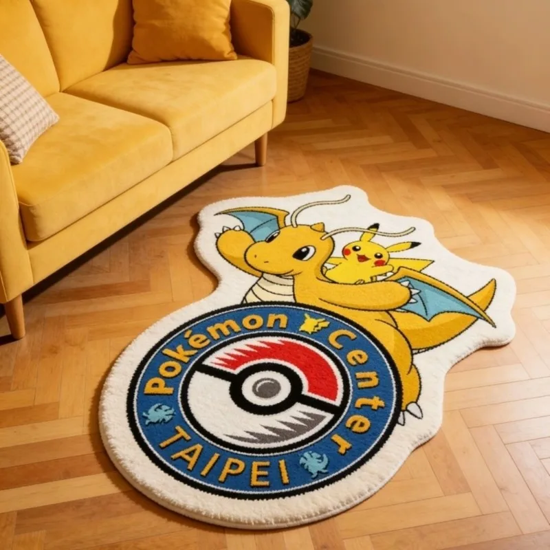 漫画アニメポケモンカーペットかわいいピカチュウ雷龍エルフボールマット寝室のベッドサイドブランケット