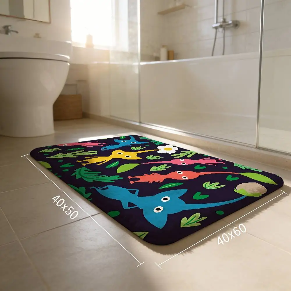 P-Pikmin Game Floor Mat Rectangle Anti-slip Home Soft Badmat Front Door Indoor Outdoor Mat Hotel Decor Mat