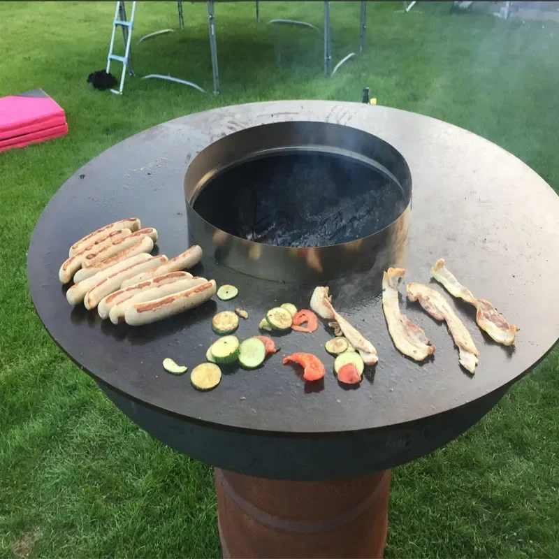 

'Garden Square BBQ Grill barbecue Fire Pit with Grill Plate