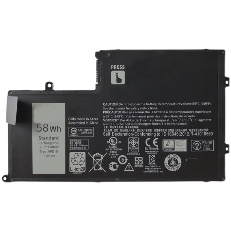 Imagem -02 - Nova 0pd19 Bateria do Portátil para Dell Inspiron 14 5443 Latitude 3450 3550 E3450 E3550 Opd19 0dfvyn Dfvyn 86jk8 7.4v 58wh